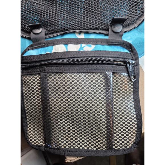 LL Bean Traveler Bag Hanging Toiletry Organizer Blue Tropical Mirror Detachable - Picture 4 of 11